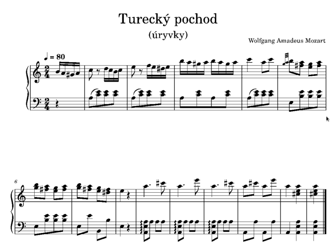 Úryvek č. 1 – „Turecký pochod“