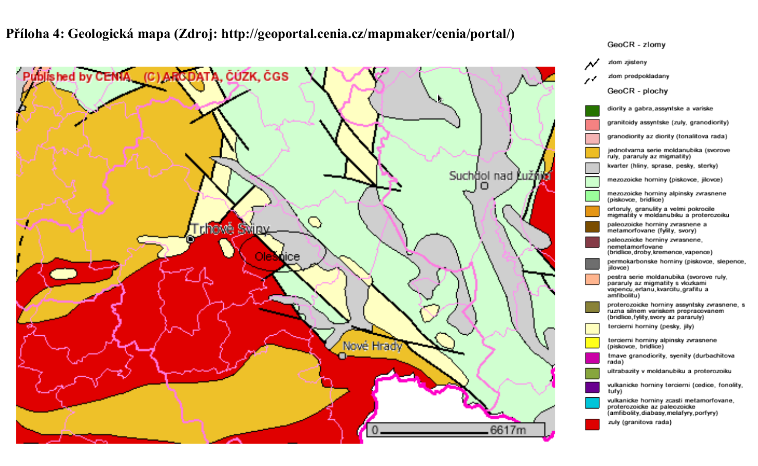 Zákres horninového podloží